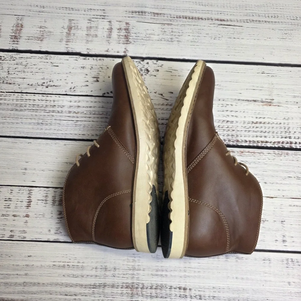 ALDO Laird Size 9.5 Brown Leather Soft Toe Men's Chukka Boots White Soles UK 8.5